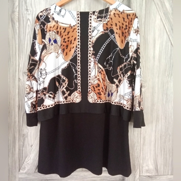 Nygard Black Gold Chain Tunic Top XL - Picture 2 of 6